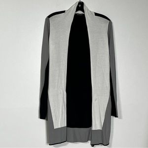 Diana Gallesi Gray White Open Front Cardigan